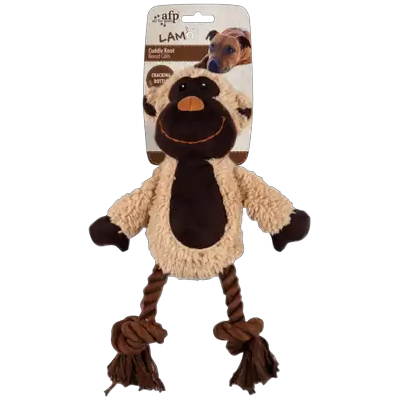 All For Paws Brown Monkey Cuddle Knot Dog Toy