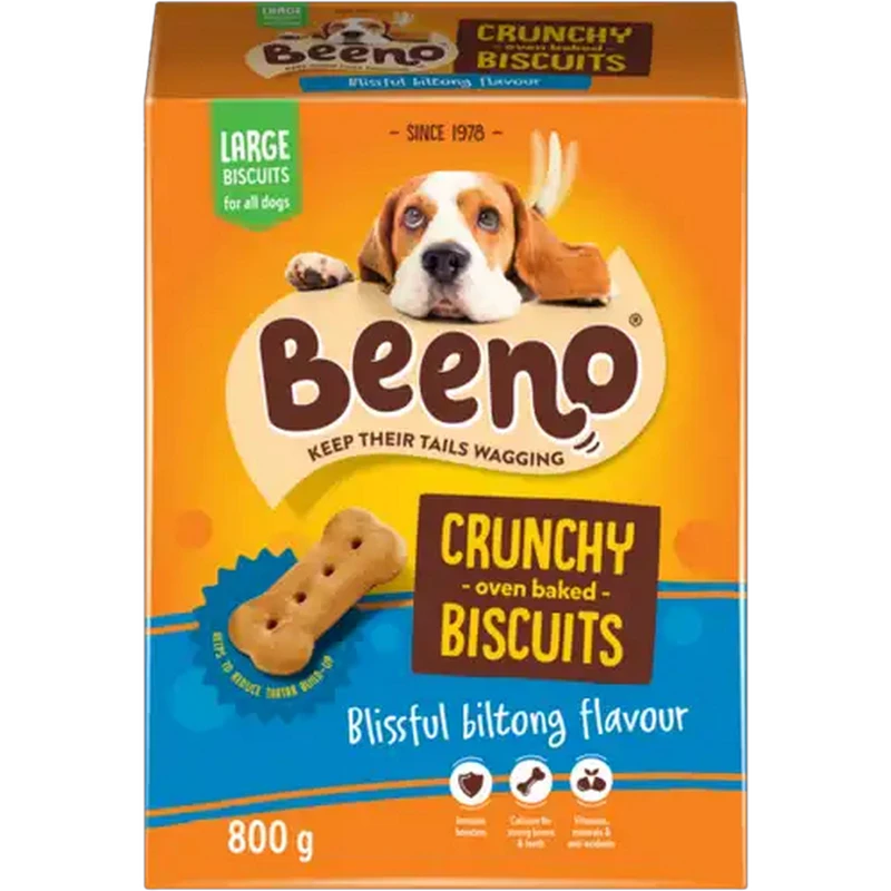 BEENO Blissful Biltong Flavour Crunchy Dog Biscuits 800g