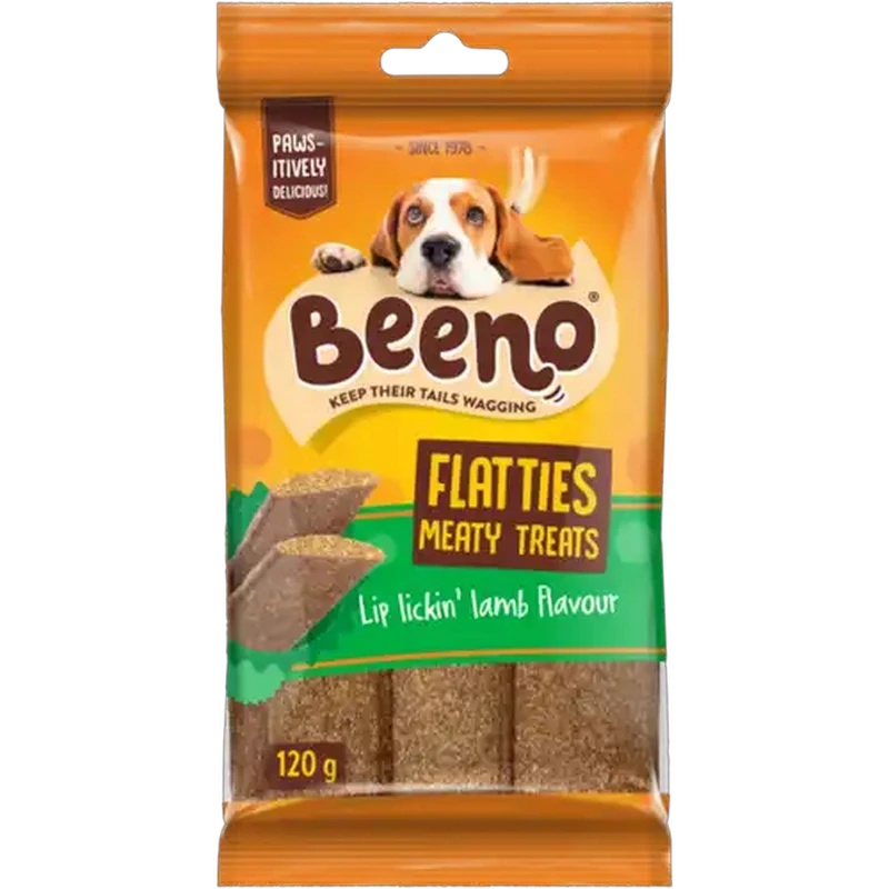 BEENO Flatties Lip Lickin' Lamb Flavour Meaty Treats 120g