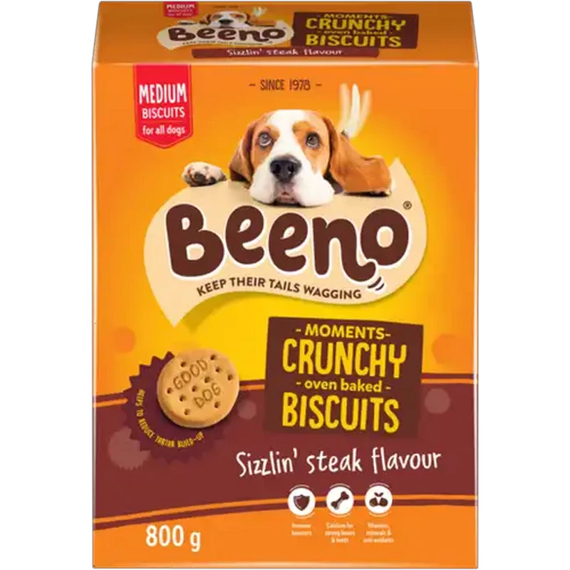 BEENO Large Sizzlin' Steak Flavour Dog Biscuits 800g