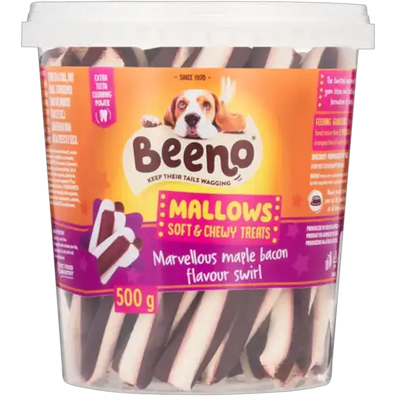 BEENO Mallows Maple Bacon Flavour Dog Treats 500g