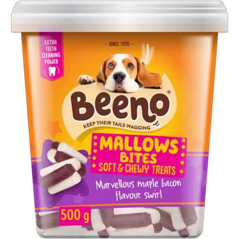 BEENO Marvellous Maple Bacon Flavour Mallows Bites Dog Treats 500g