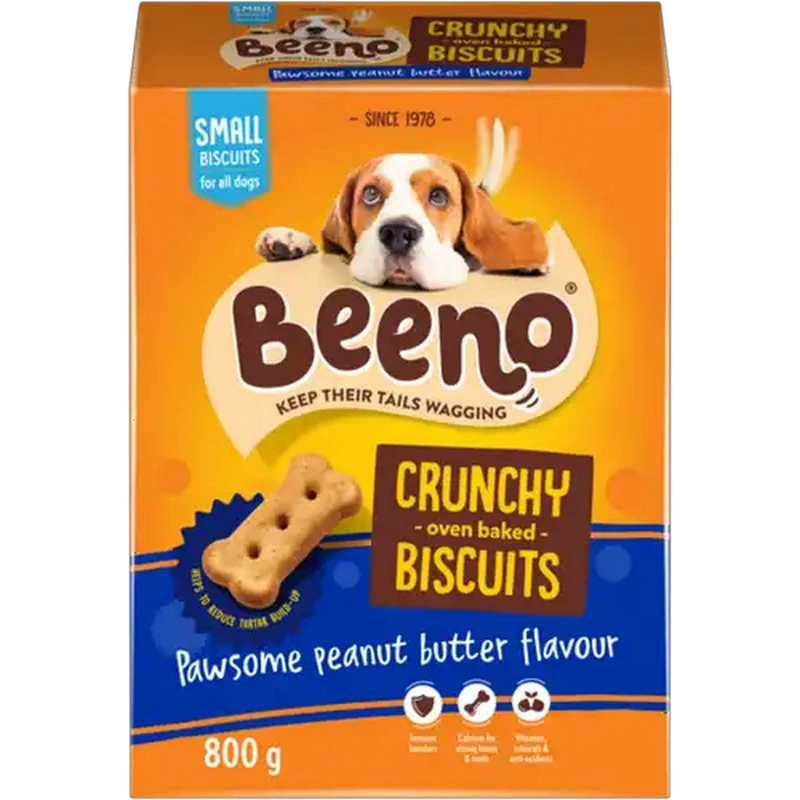 BEENO Pawsome Peanut Butter Flavour Dog Biscuits 800g