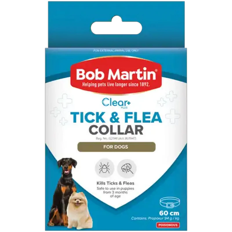 Bob Martin Clear Plus All Tick & Flea Collar for Dogs 60cm