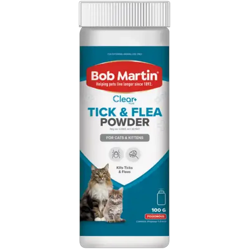Bob Martin Clear Plus Tick & Flea Powder for Cats & Kittens 100g