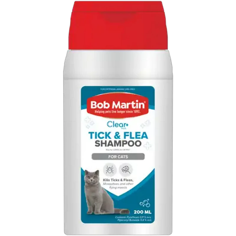 Bob Martin Clear Plus Tick & Flea Shampoo for Cats 200ml