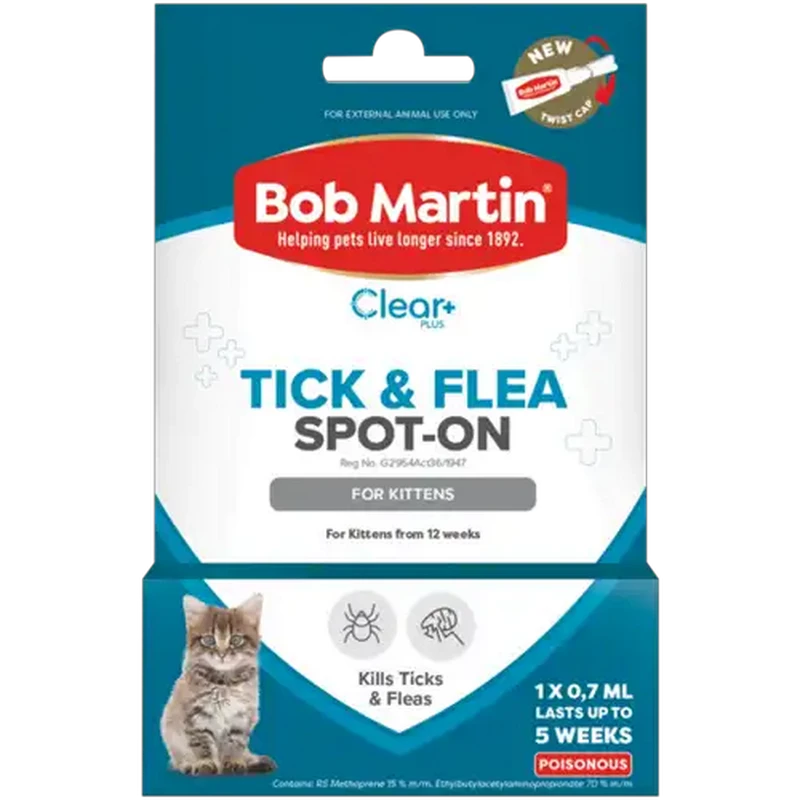 Bob Martin Clear Plus Tick & Flea Spot-On for Kittens 0.7ml