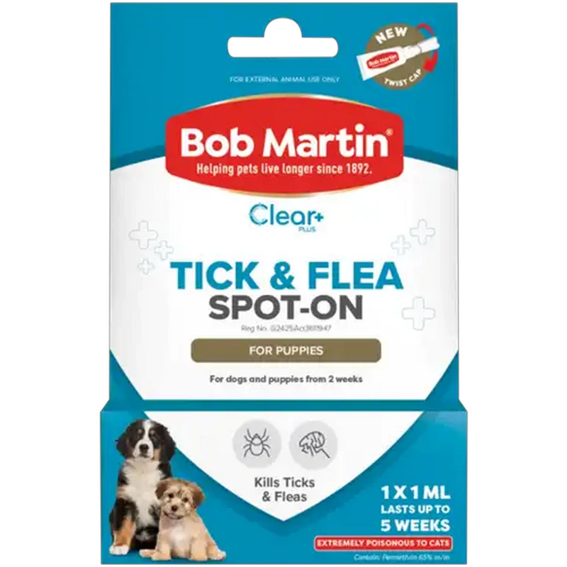 Bob Martin Clear Plus Tick & Flea Spot-On for Puppies 1ml