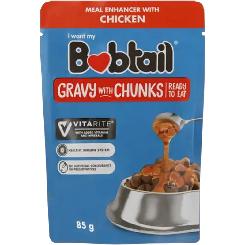 Bobtail Chicken Gravy With Chunks Dog Food 85g