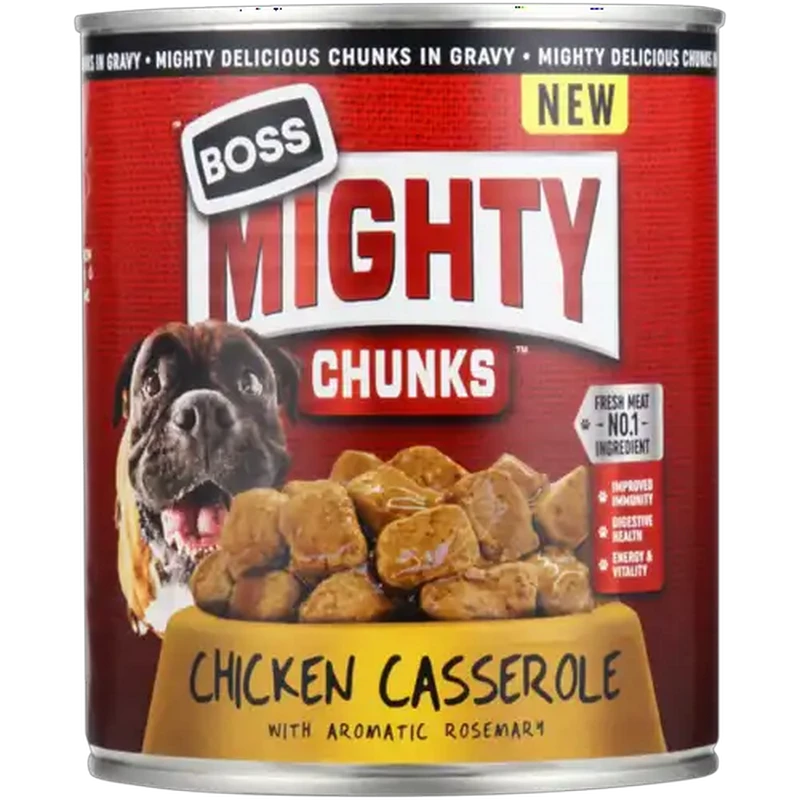 Boss Mighty Chunks Chicken Casserole All Adult Wet Dog Food 775g