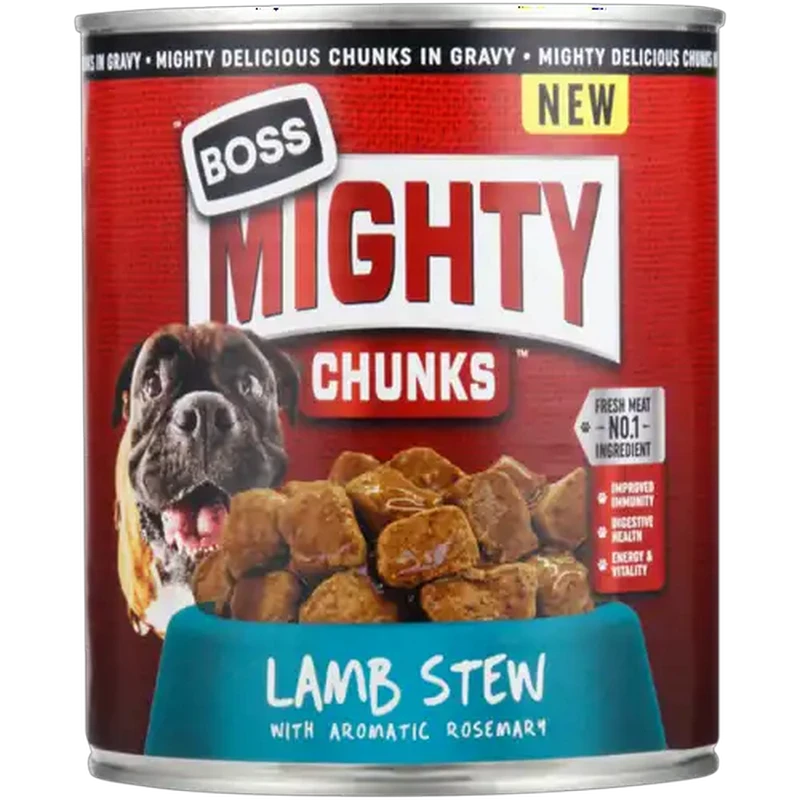 Boss Mighty Chunks Lamb Stew All Adult Wet Dog Food 775g