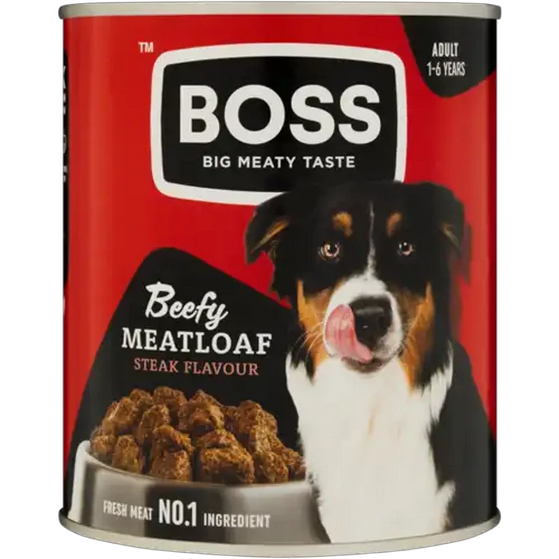 Boss Steak Flavour All Beefy Meatloaf Wet Adult Dog Food 820g