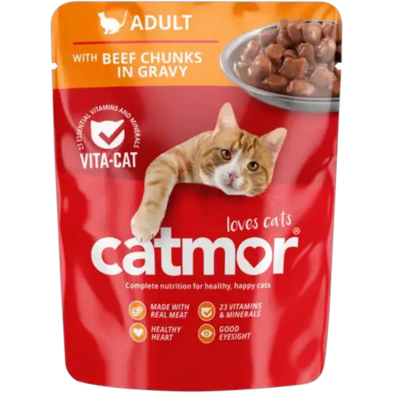 Catmor Beef Chunks In Gravy Cat Food Pouch 70g