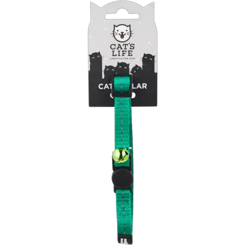 Cat's Life Green Webbing Cat Collar
