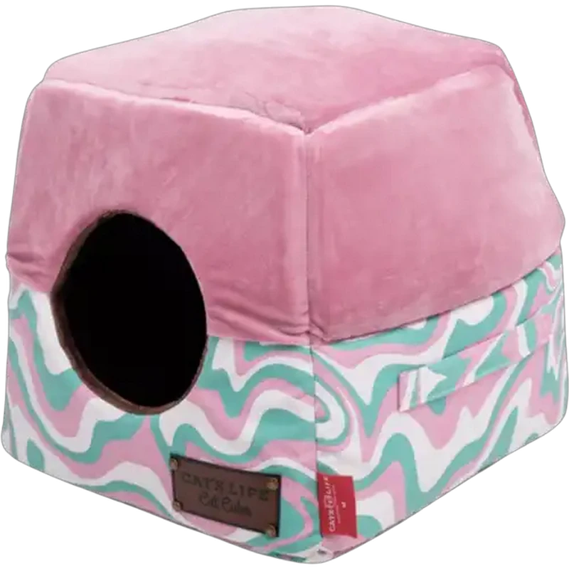 Cat's Life Purple Cat Cube Bed