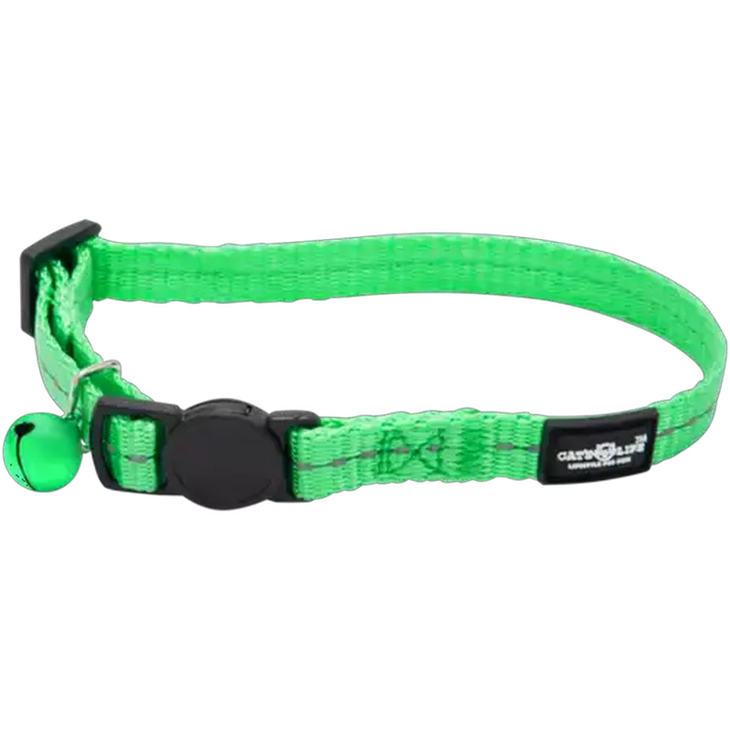 Cat's Life Small Green Webbing Cat Collar