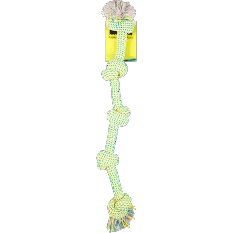 Dog Days Yellow 5 Knot Tug Rope Dog Toy 75cm