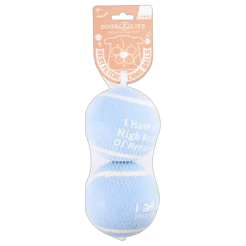 Dog's Life Baby Blue Tennis Ball Dog Toy Large 2-Pack