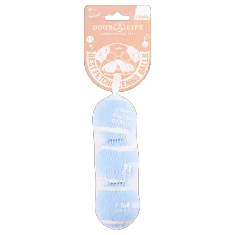 Dog's Life Baby Blue Tennis Ball Dog Toy Small 3-Pack