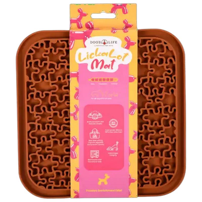Dog's Life Brown Puzzles Lickalot Mat