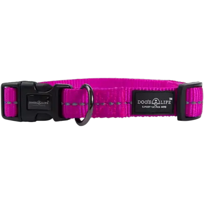 Dog's Life Extra Large Magenta Webbing Dog Collar