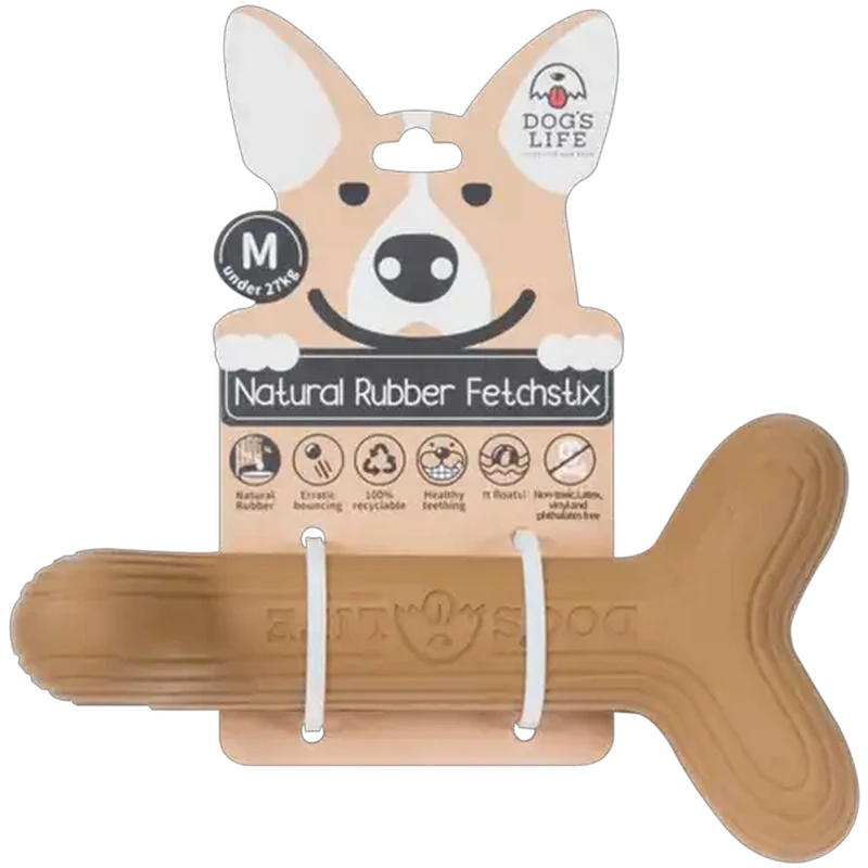 Dog's Life FetchStix Large Brown Natural Rubber Dog Toy