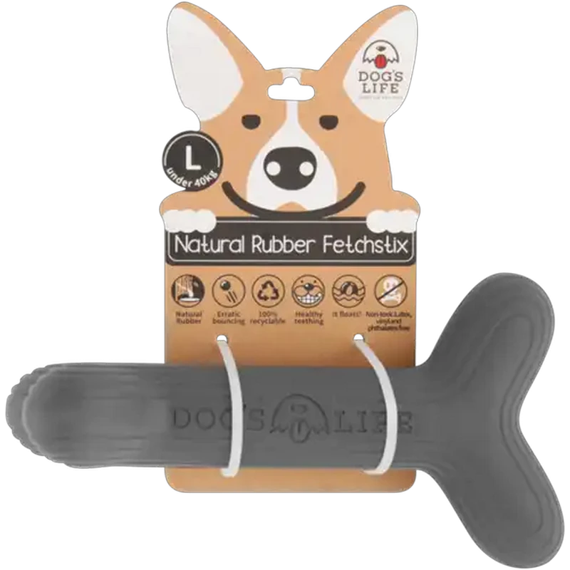 Dog's Life Grey Natural Rubber Fetchstix (Large)