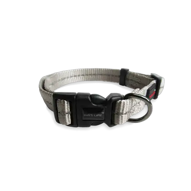 Dog's Life Grey Supersoft Reflective Webbing Collar (X Large)