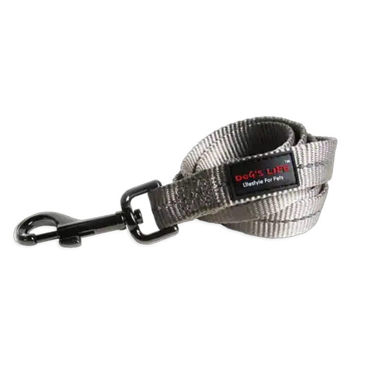 Dog's Life Grey Supersoft Reflective Webbing Lead (Large)