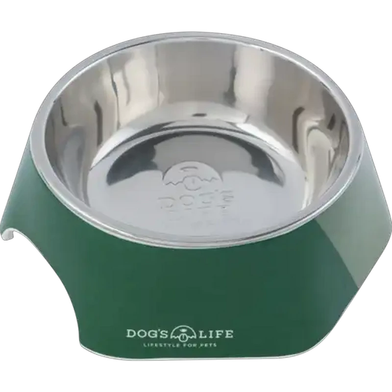 Dog's Life Large Green Hexagon Stainless Steel Dog Bowl