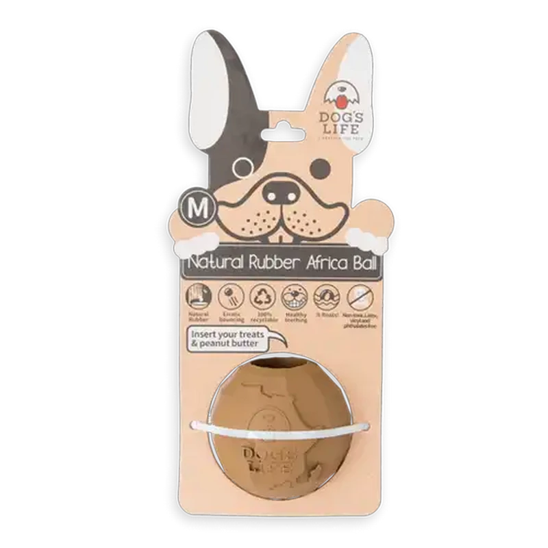 Dog's Life Medium Brown Africa Natural Rubber Dog Toy
