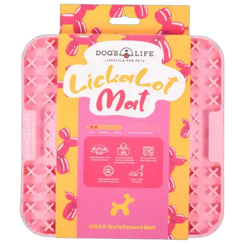Dog's Life Pink OOXX Lickalot Mat