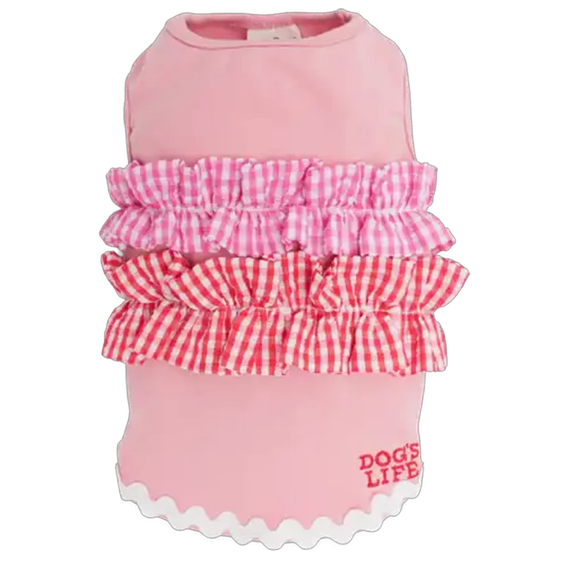 Dog's Life Pink Summer Ruffle Tee Large