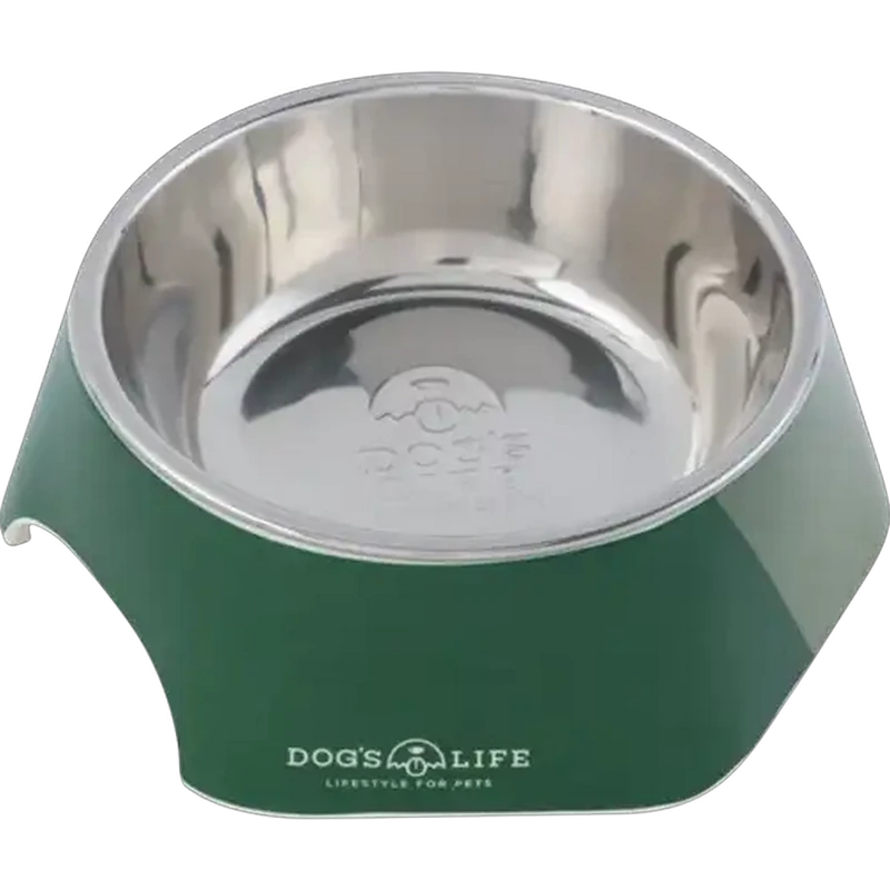 Dog's Life Small Green Hexagon Stainless Steel Dog Bowl