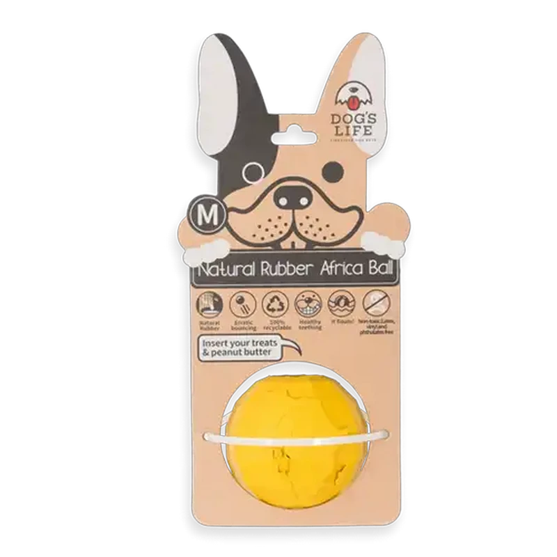 Dog's Life Small Yellow Africa Natural Rubber Dog Toy