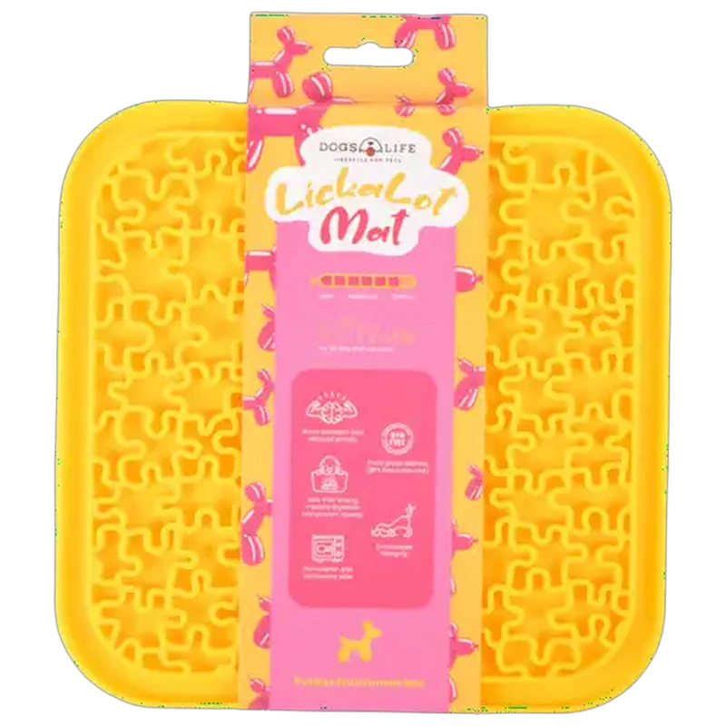 Dog's Life Yellow Puzzles Lickalot Mat