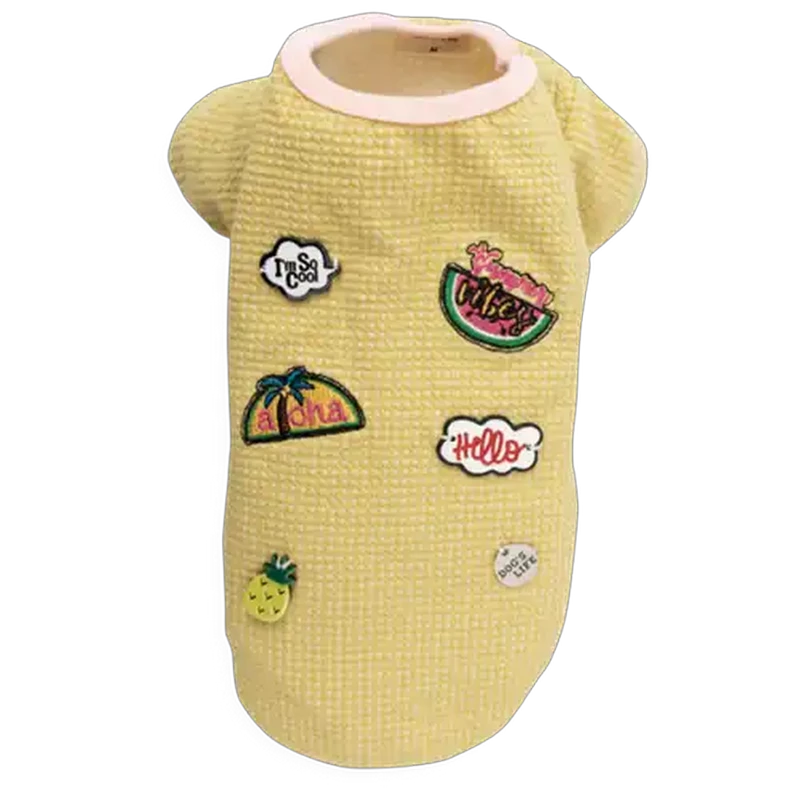Dog's Life Yellow Summer Vibe Pet Tee Large