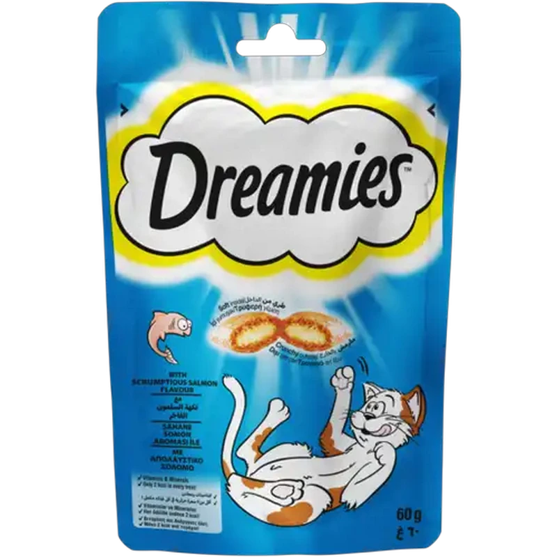 Dreamies Dry Cat Treats with Scrumptious Salmon Flavour 60g