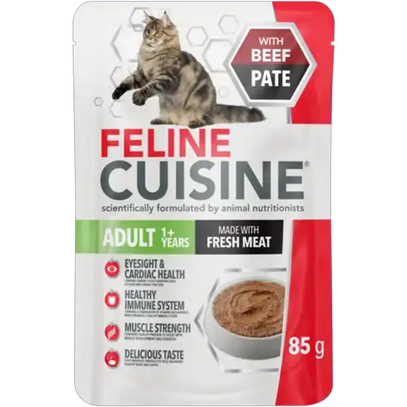 Feline Cuisine Beef Pate Adult Wet Cat Food 85g
