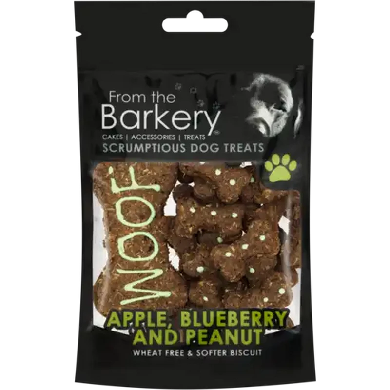 From The Barkery Apple, Blueberry and Peanut Dog Treats 100g