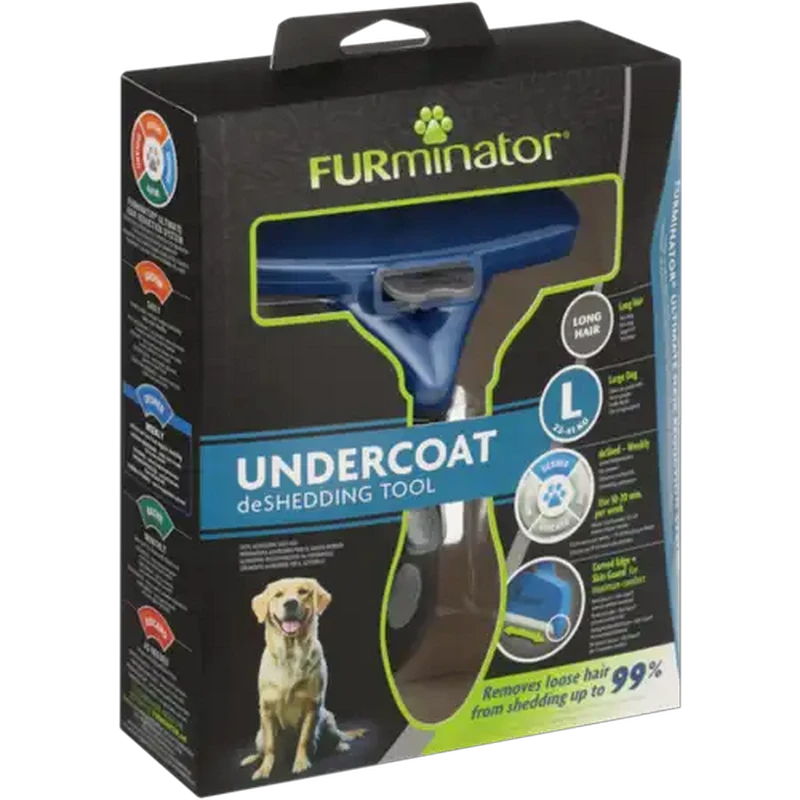 Furminator Blue Undercoat Deshedding Tool For Large Dogs