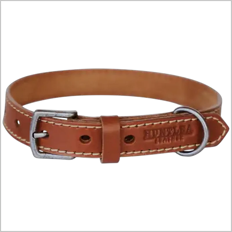 Huntlea Tan Leather Dog Collar Large