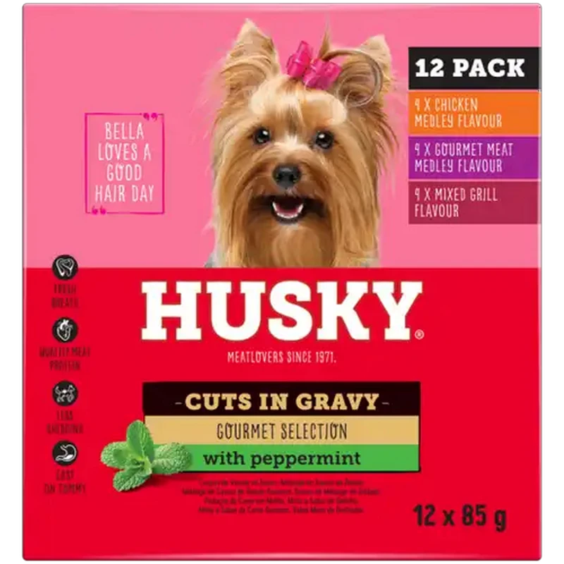 Husky Gourmet Selection Cuts In Gravy Adult Wet Dog Food 12 x 85g