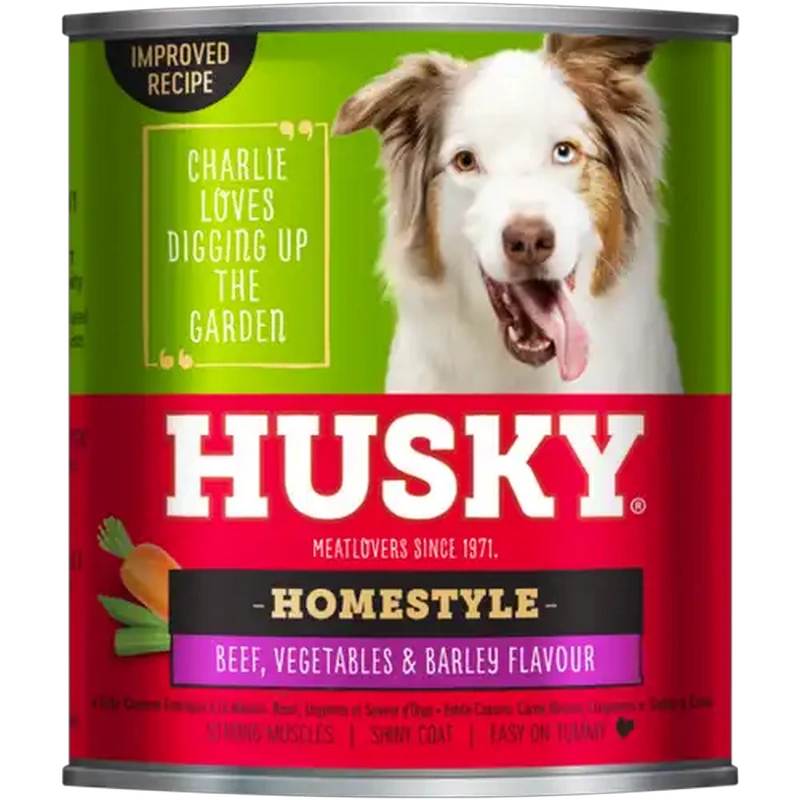 Husky Homestyle Beef, Veg & Barley Adult Dog Food 775g