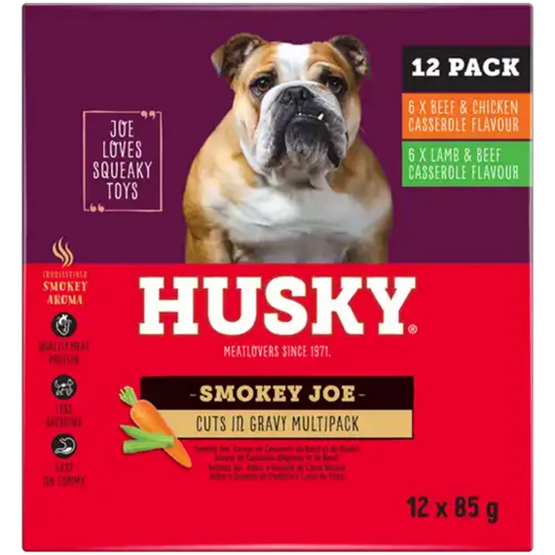 Husky Smokey Joe Cuts in Gravy Adult Wet Dog Food 85g