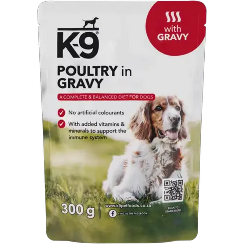 K-9 All Poultry in Gravy Adult Wet Dog Food 300g