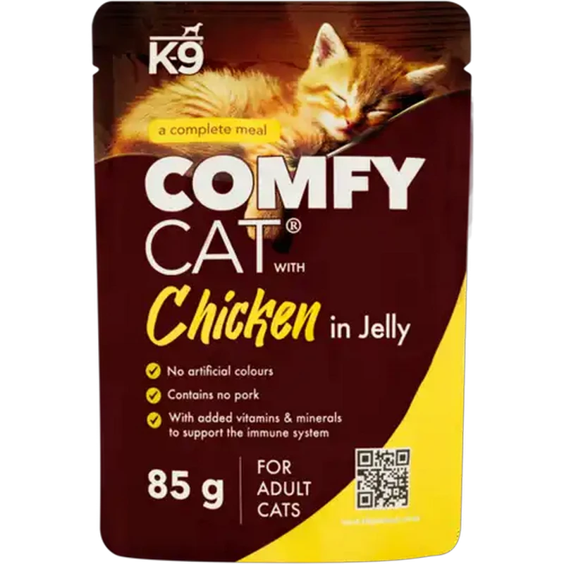 K-9 Comfy Cat Chicken Adult Wet Cat Food in Jelly 85g