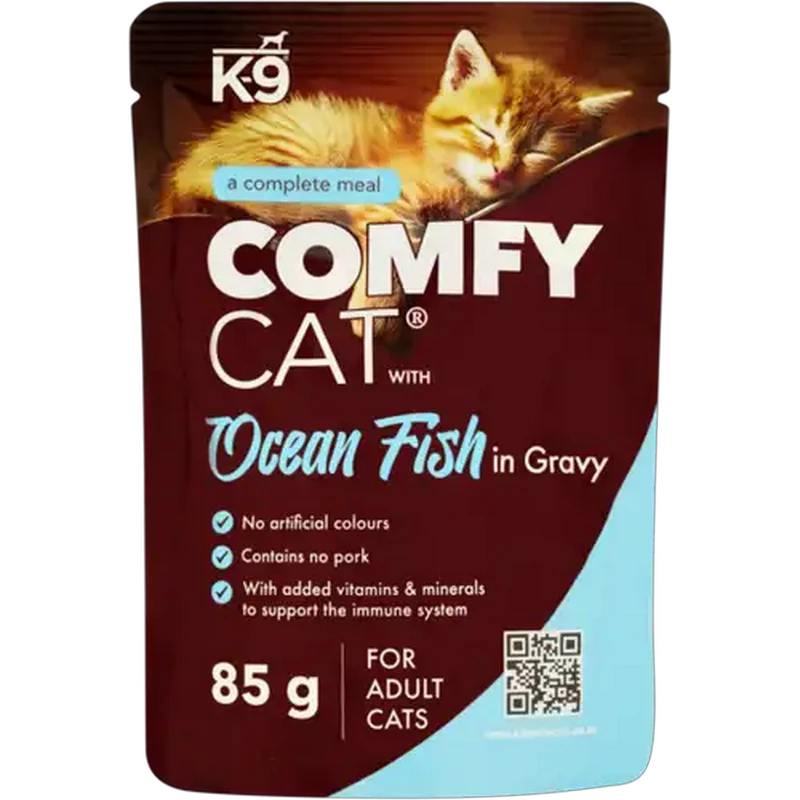 K-9 Comfy Cat Ocean Fish Adult Wet Cat Food in Gravy 85g