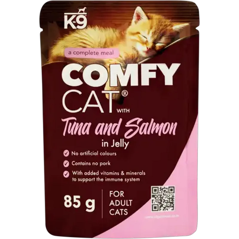K-9 Comfy Cat Tuna & Salmon Adult Wet Cat Food in Jelly 85g
