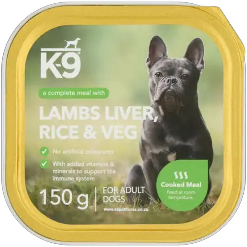 K-9 Lambs Liver, Rice & Veg Adult Wet Dog Food 150g
